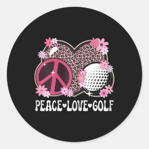 Adesivo Amor Paz Golfe Amante Estampa de Leopardo Mulheres