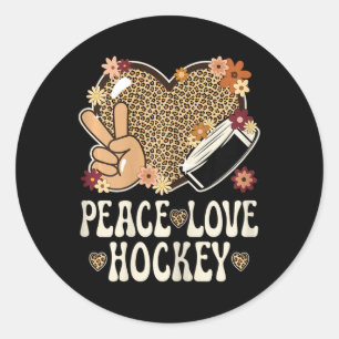 Adesivo Amor Paz Hockey Amante Estampa de Leopardo Garotas