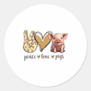 Adesivo Amor Paz Mostra Fofa Porco Amante
