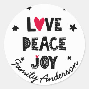Adesivo AMOR PEACE JOY Scandinavian Doodle