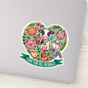 Adesivo Amor Por Todos Os Seres - Vegan Design
