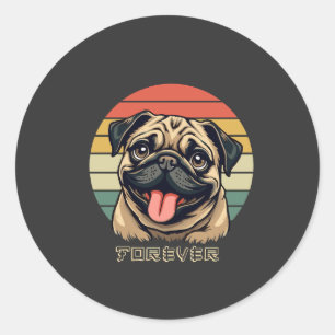 Adesivo Amor Pug Para Sempre � Design de Amante de Pug Fof
