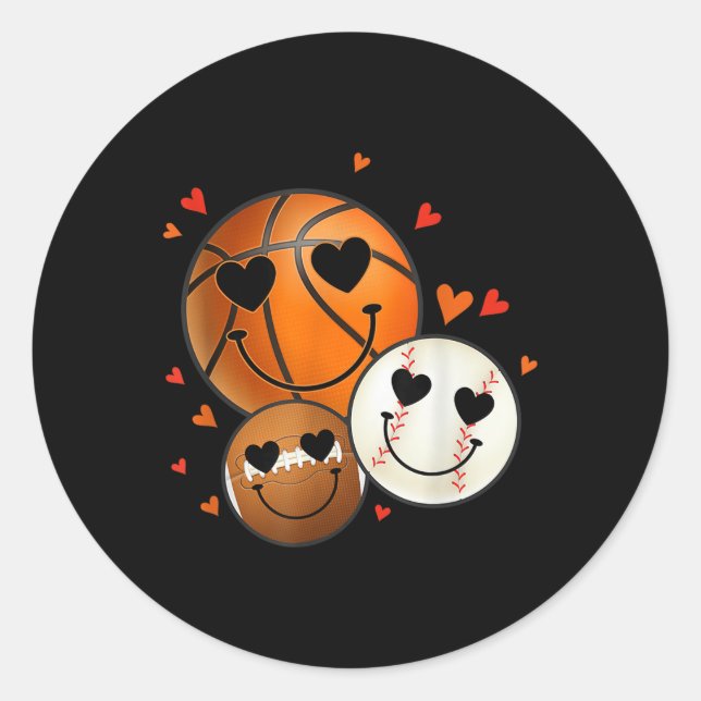 Adesivo Amor Rosto de futebol de basquetebol (Frente)