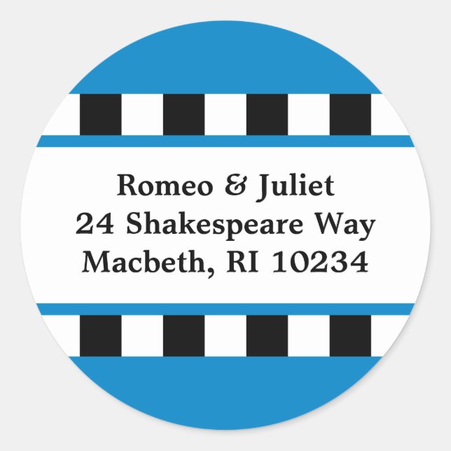 Adesivo Amor! Rótulo de Endereço de Corações - Azul (Frente)