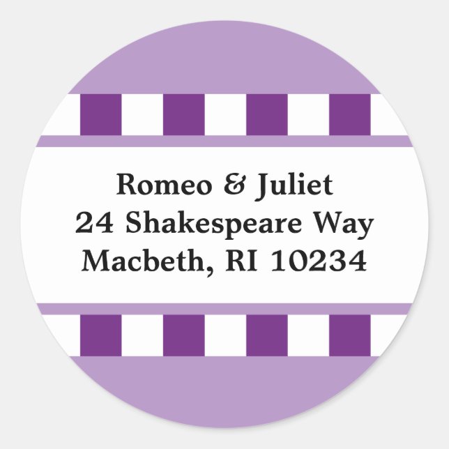 Adesivo Amor! Rótulo de Endereço - Roxo (Frente)