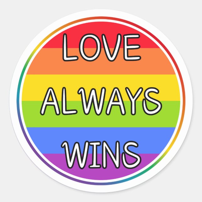 Adesivo Amor Sempre ganha Sticker, Pride, LGBTQ+ Stickers (Frente)