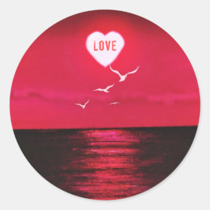 Adesivo Amor Sunset - Romântico - Vermelho Negro - Person