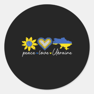 Adesivo Amor Ucrânia Paz Girassol Coração Unidade Conscien