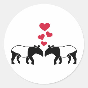 Adesivo Amor vermelho dos corações do Tapir