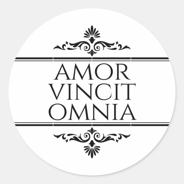 Adesivo Amor Vincit Omnia - Adoro Conquistas Todos (Frente)