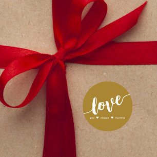 Adesivo "Amor Você Sempre Para Sempre" Dourado