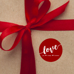 Adesivo "Amor Você Sempre Para Sempre" Vermelho