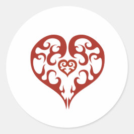 Adesivo Amortecendo Design de Coração Vermelho de Fogo Azu