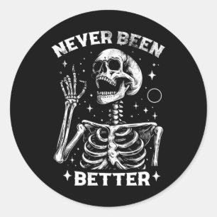 Adesivo &amp; Halloween Sarcástico Nunca Foi Melhor Skelet