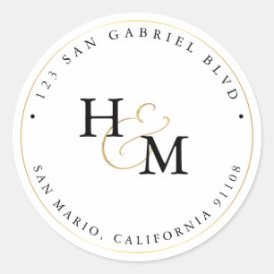 Adesivo Ampersand de Script Dourado Faux do Monograma do P