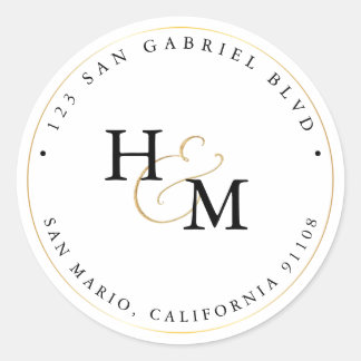 Adesivo Ampersand de Script Dourado Faux do Monograma do P