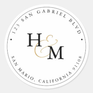 Adesivo Ampersand de Script Dourado Faux do Monograma do P