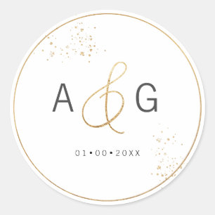 Adesivo Ampersand Dourada do Faux Minimalista do PixDezine