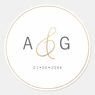 Adesivo Ampersand Dourada do Faux Minimalista do PixDezine