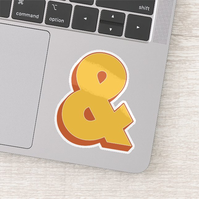 Adesivo Ampersand Label, Bold 3D Type Font & Symbol (Detalhe)