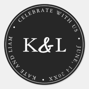 Adesivo Ampersand Moderno preto e branco em monograma