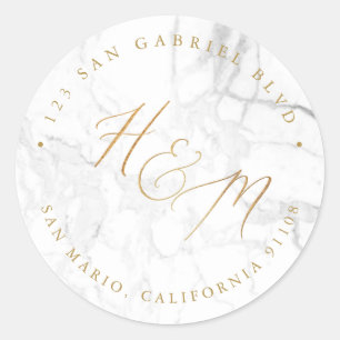 Adesivo Ampersand Monograma Calligrafia Faux Dourado Marbl