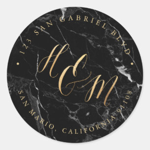 Adesivo Ampersand Monograma Calligrafia Faux Dourado Marbl