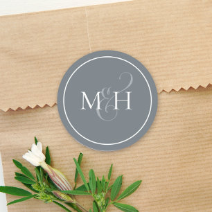 Adesivo Ampersand Simples Monograma na moda Dusty Blue