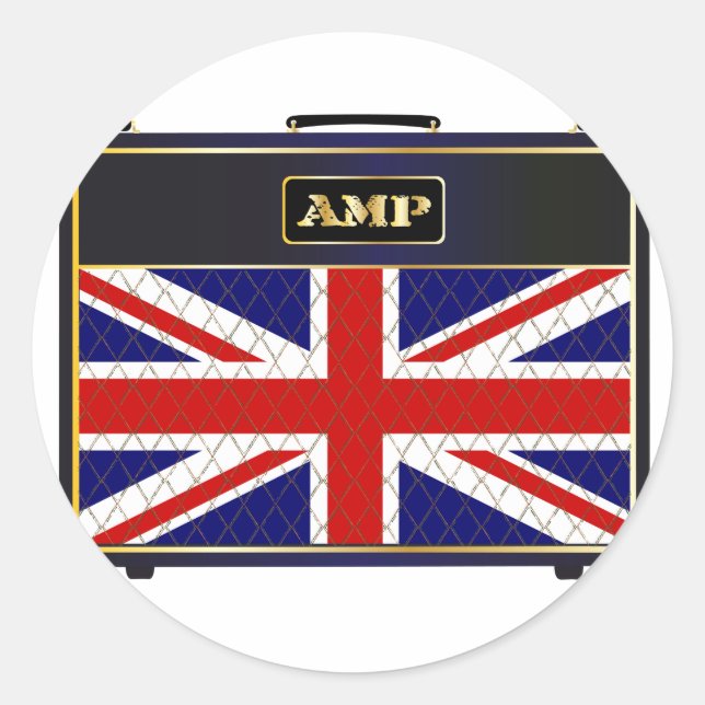 Adesivo Amplificador de Violão da Union Jack (Frente)