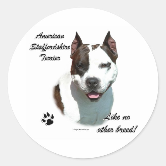 Adesivo AmStaff Como Nenhuma Outra Raça - Sticker (Frente)