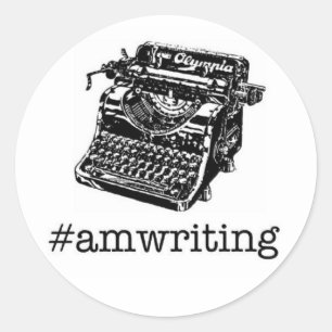 Adesivo #amwriting