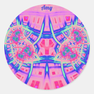 Adesivo AMY ~ Azul cor-de-rosa e verde brilha! ~
