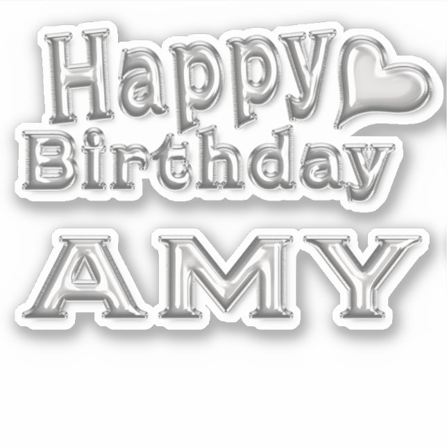 Adesivo Amy Happy Birthday silver Aufkleber Sticker (Frente)