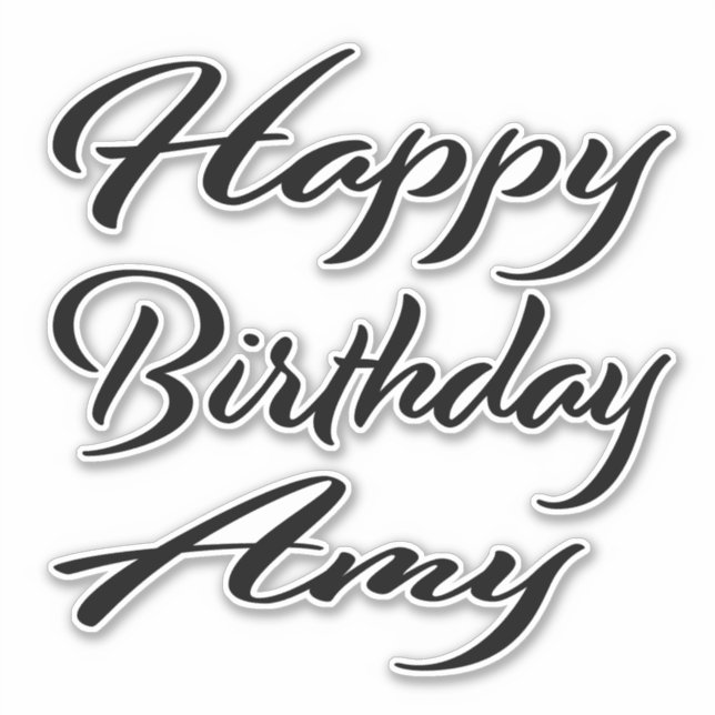Adesivo Amy Name Vorname black Sticker Geburtstag (Frente)