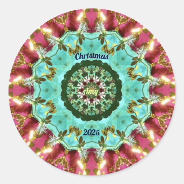 Adesivo AMY ~ NATMAS 2025 ~ WOW! Verde Vermelho Dourado (Frente)