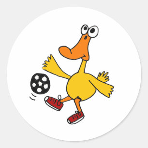Adesivo AN-Duck Jogando Futebol Cartoon