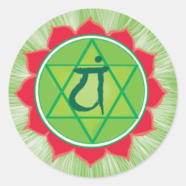 Adesivo Anahata Heart Chakra Classic Round Sticker, Matte (Frente)