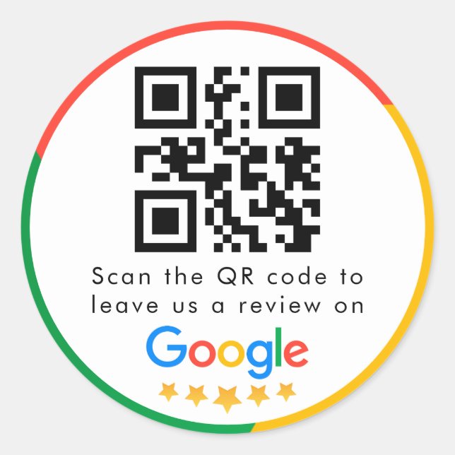 Adesivo Análises do Google | Business Review Link QR Code (Frente)