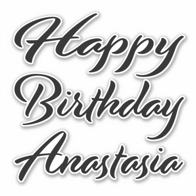 Adesivo Anastasia Name Vorname black Sticker Geburtstag (Frente)