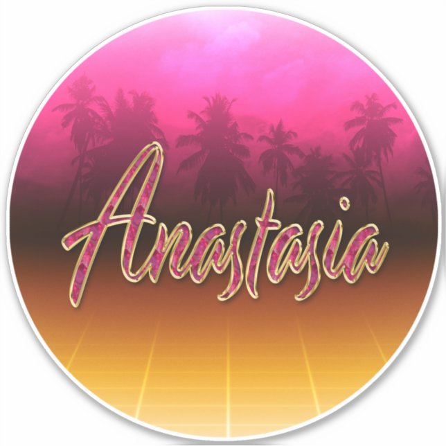 Adesivo Anastasia Vorname Name pink Aufkleber Sticker (Frente)