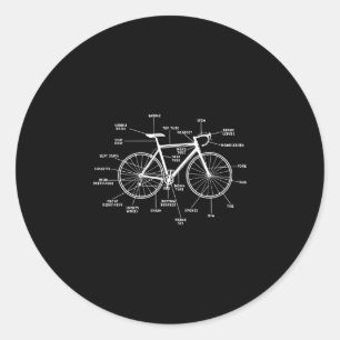 Adesivo Anatomia de bicicleta - partes engraçadas de bicic