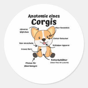 Adesivo Anatomia De Corgi Cute Cães Engraçados