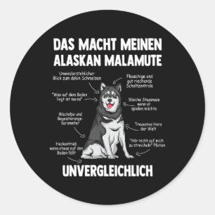 Adesivo Anatomia de Malamute no Cão do Alasca