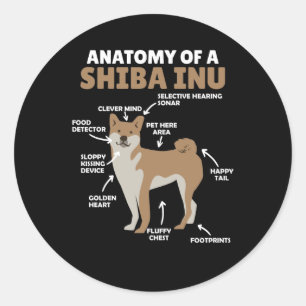 Adesivo Anatomia De Um Cachorro Shiba Inu Engraçado