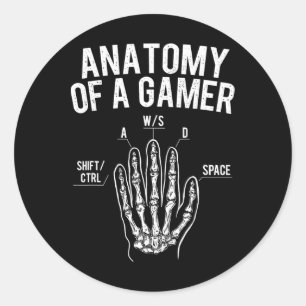 Adesivo Anatomia de um jogador - Conso do jogador de vídeo