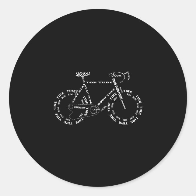Adesivo Anatomia de uma bicicleta - partes engraçadas de b (Frente)