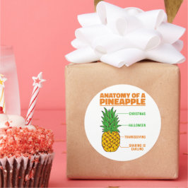 Adesivo Anatomia De Uma Família De Feriados De Abacaxi Leg