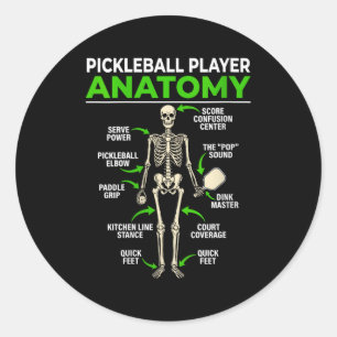 Adesivo anatomia engraçada de jogadora de pickleball femin