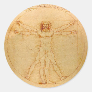 Adesivo Anatomia humana, homem de Vitruvian por Leonardo