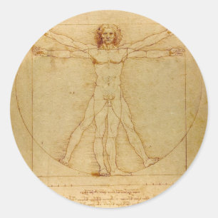 Adesivo Anatomia humana, homem de Vitruvian por Leonardo
